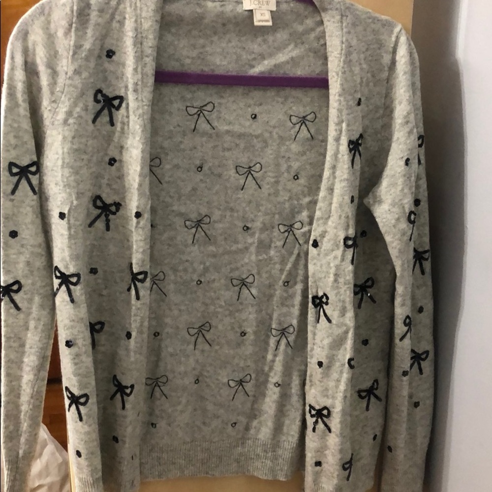 Cute Bow Sequin Pattern Cardigan
